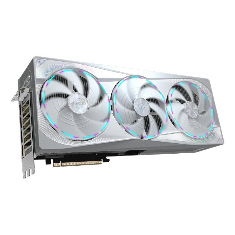 GIGABYTE AORUS GeForce RTX 5080 MASTER ICE 16G Carte Graphique - 16 Go GDDR7, 256 bits, PCI-E 5.0, 2805MHz Core Clock, 3 x DP 2.1a, 1 x HDMI 2.1b, NVIDIA DLSS 4, GV-N5080AORUSM ICE-16GD - vue 3