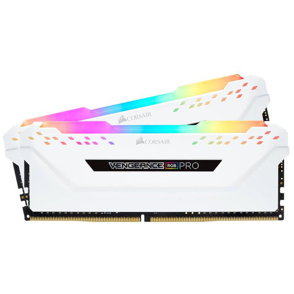 CORSAIR VENGEANCE RGB PRO SERIES 16 GO (2X 8 GO) DDR4 3200 MHZ - BLANC - vue 3