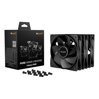 be quiet! Light Wings 120 mm PWM Reverse Black | Ventilateur PC reverse blanc | Pack de 3 - vue 3