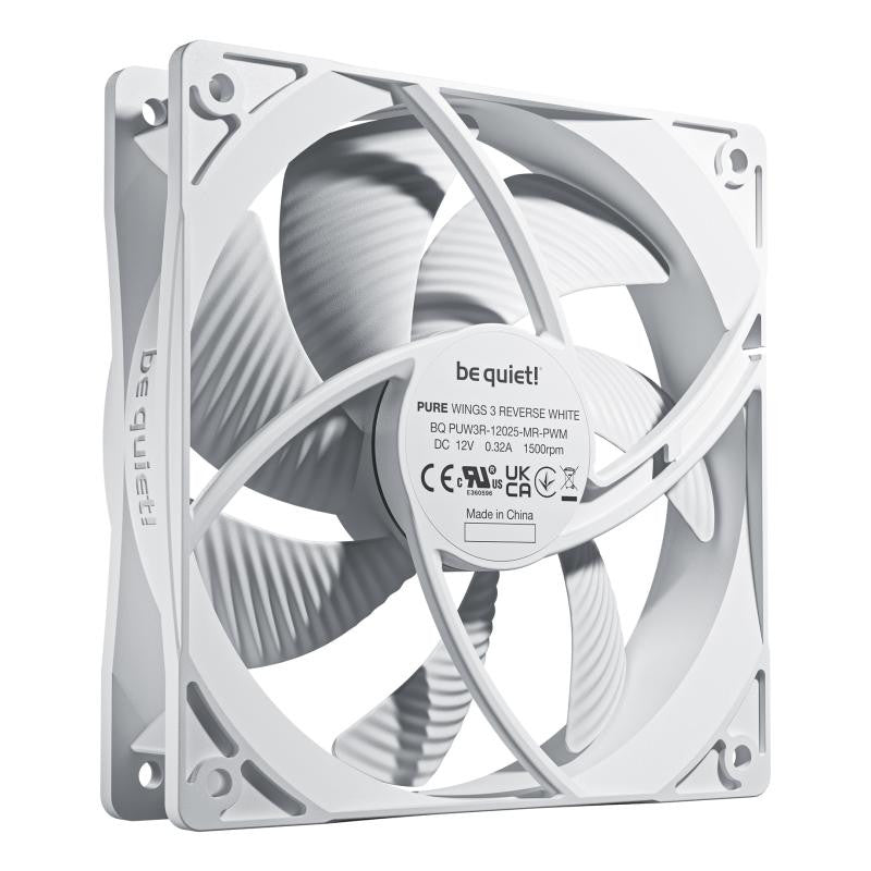 be quiet! Light Wings 120 mm PWM Reverse White | Ventilateur PC reverse noir | Pack de 3 - vue 2
