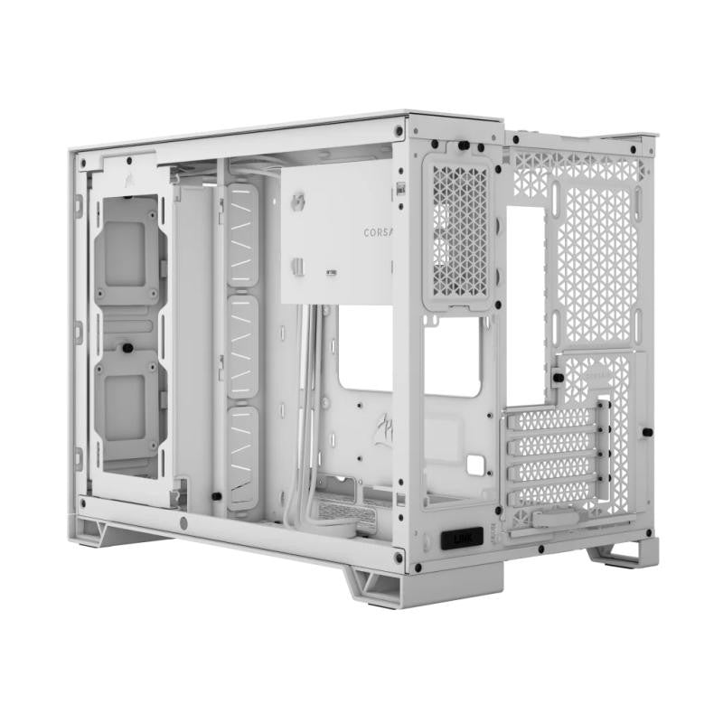 CORSAIR 2500X Micro ATX Dual Chamber PC Case - White - vue 3