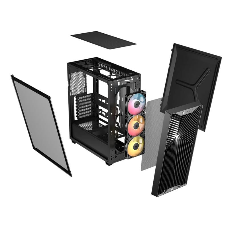 CORSAIR CORSAIR 3200D RS ARGB Mid-Tower PC Case, Black - vue 3