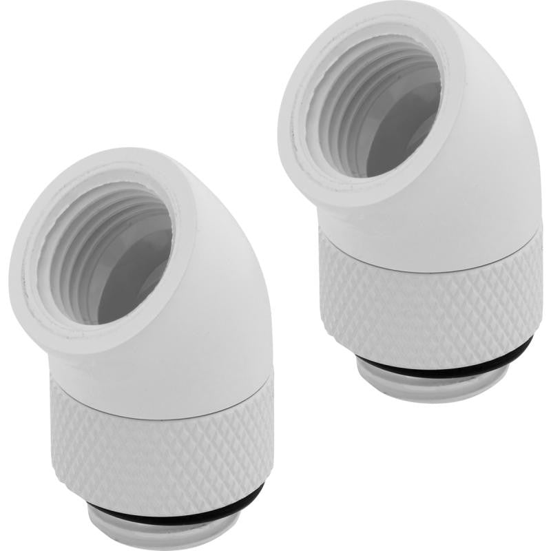 CORSAIR Hydro X Series XF Embout 45° rotatif - Blanc (x 2) - vue 3