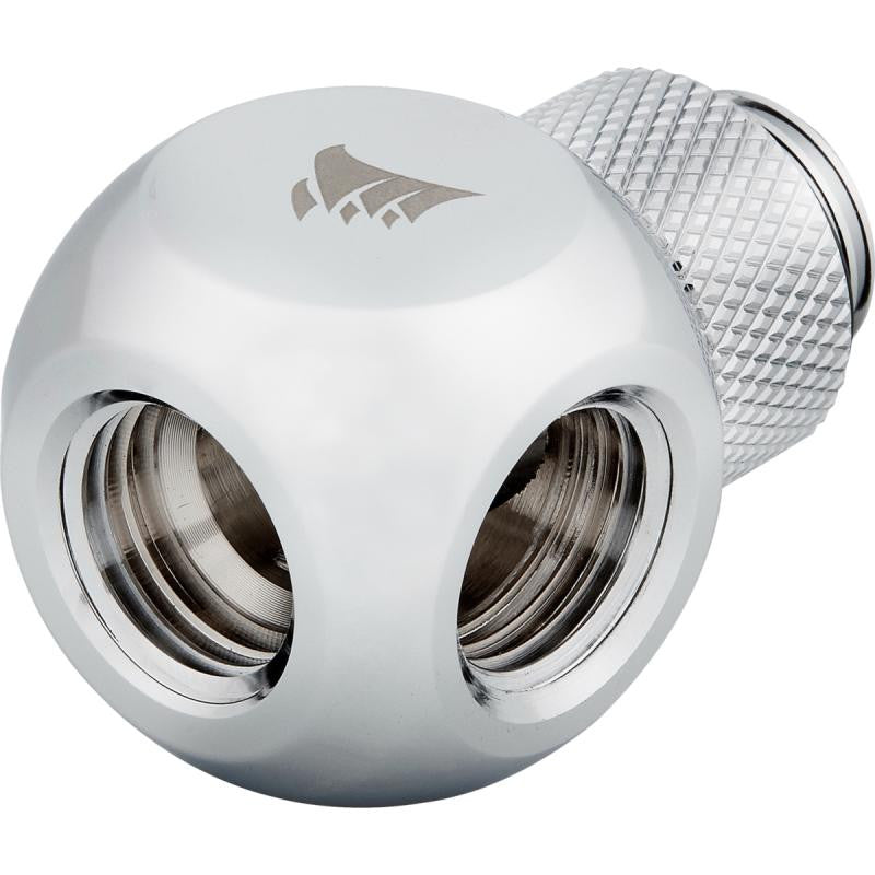 CORSAIR Hydro X Series XF Embout Splitter Y rotatif - Chrome - vue 2