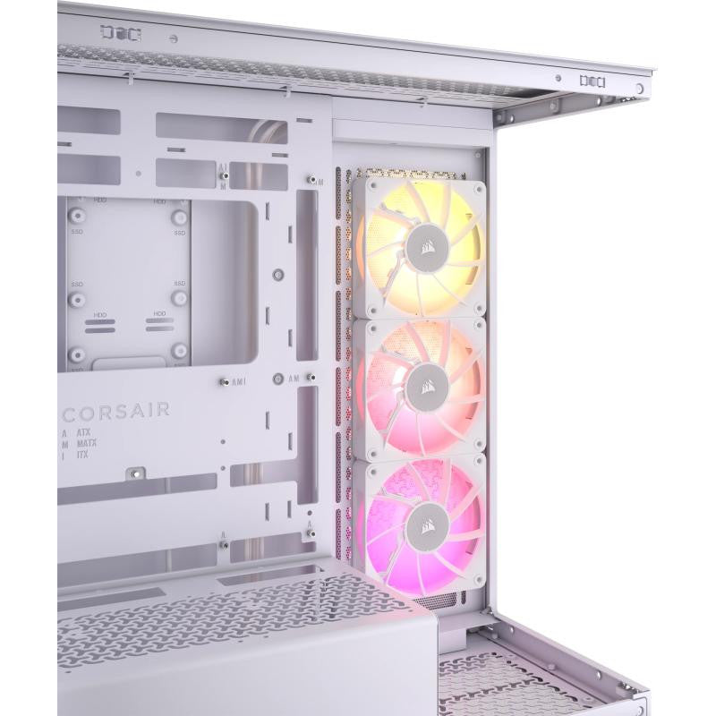 CORSAIR iCUE LINK 3500X RGB Mid-Tower PC Case, White - vue 3