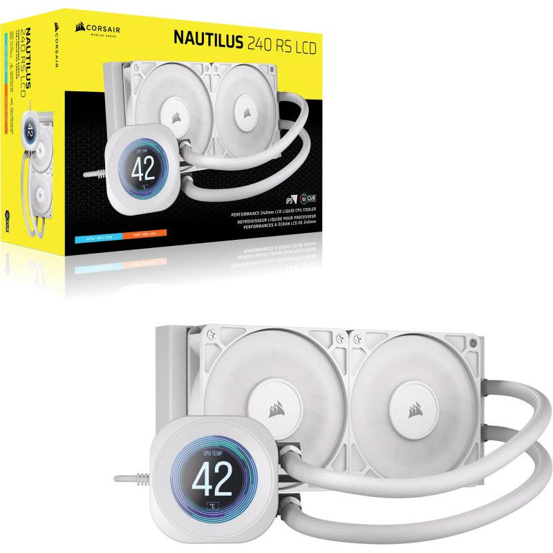 Corsair Nautilus 240 RS LCD Processeur Refroidisseur de liquide tout-en-un 12 cm Blanc 1 pièce(s) - vue 2