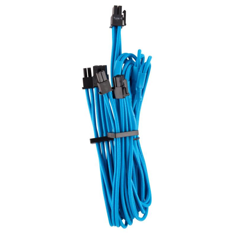 CORSAIR Premium m Sleeved Split PCIe T4 2C Bleu - vue 2