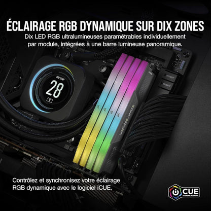 CORSAIR VENGEANCE RGB D5 560016GB (2 x 8GB) CL40 AMD EXPO & Intel X - vue 3
