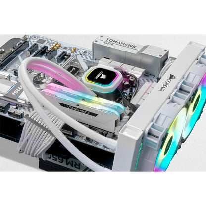 CORSAIR VENGEANCE RGB PRO D4 3200 32G (2x16G) CMH32GX4M2E3200C16W BLANC - vue 2