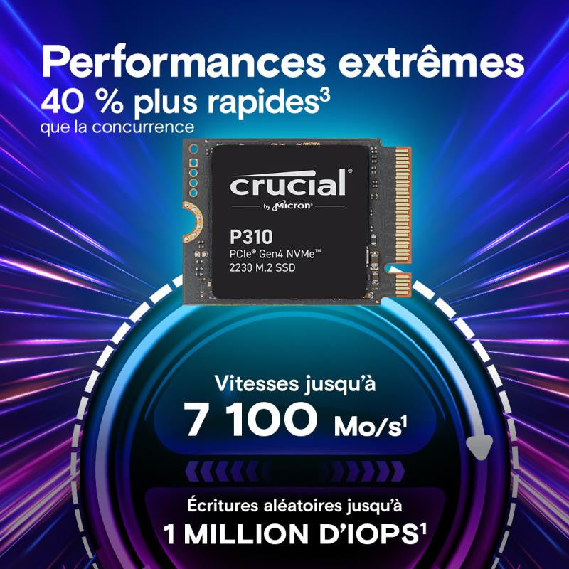 CRUCIAL P310 2T PCIe Gen4 2230 M.2 *CT2000P310SSD2 - vue 2