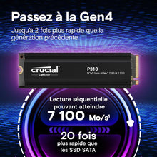 CRUCIAL P310 2T PCIe M.2*CT2000P310SSD5 avec heatsink - vue 2