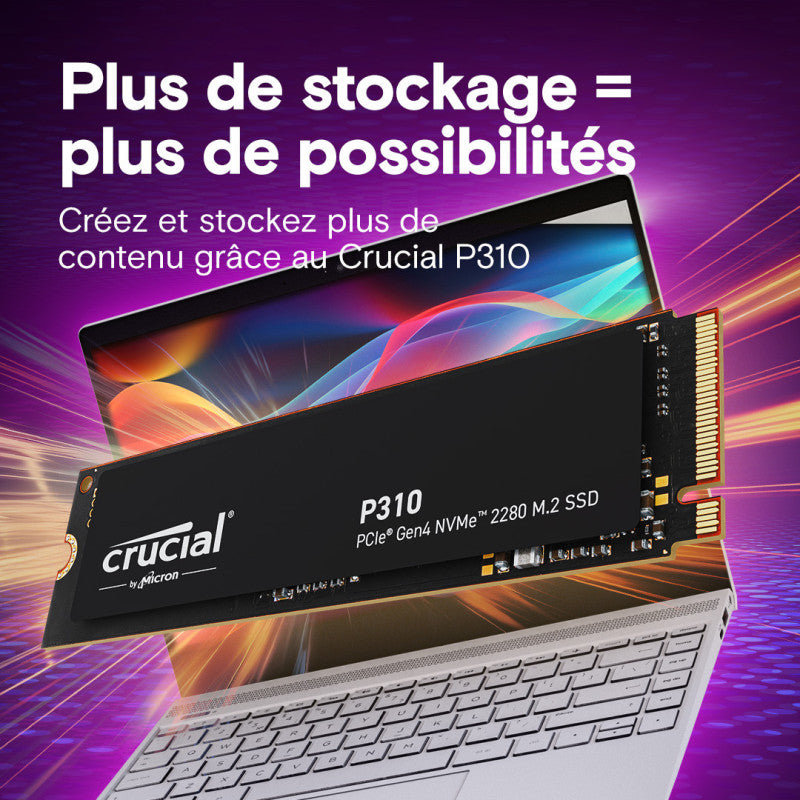 CRUCIAL P310 4TB PCIe Gen4 2280 NVMe M.2 SSD (Tray) - vue 3