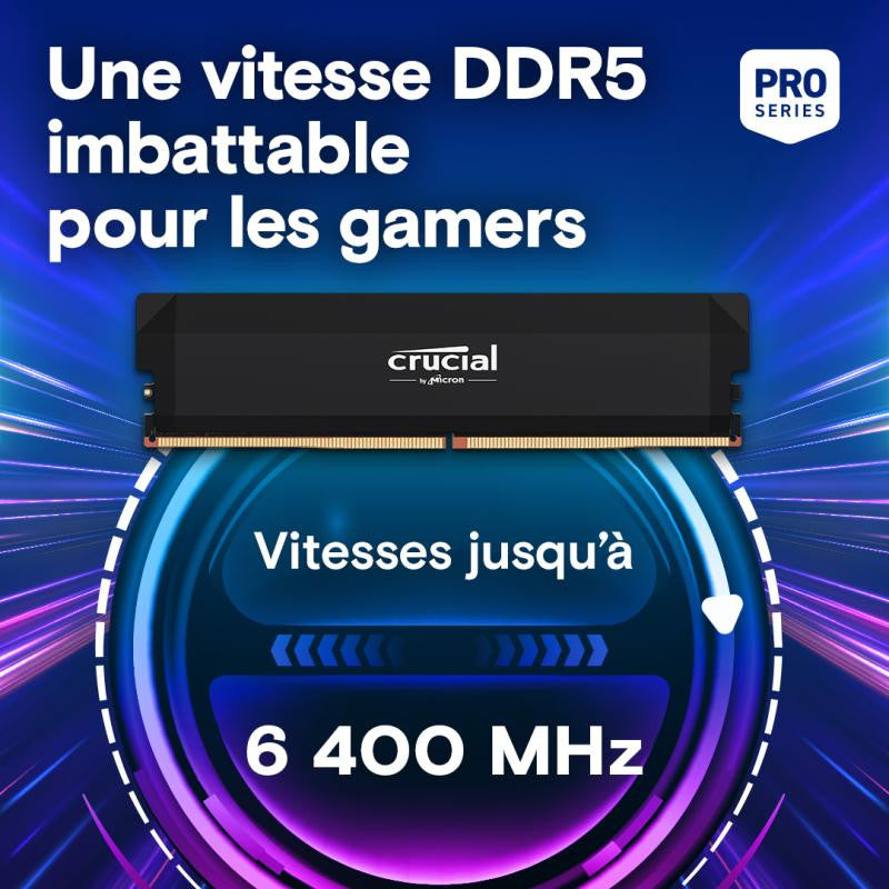 Crucial Pro CP2K32G64C40U5B module de mémoire 64 Go 2 x 32 Go DDR5 288-pin DIMM - vue 2