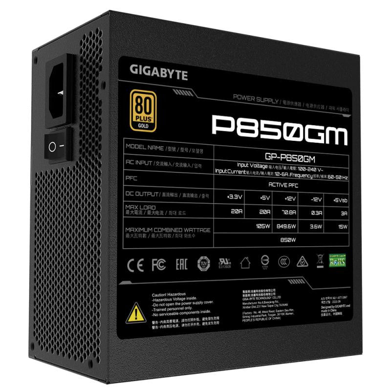 GIGABYTE  850W - GP-P850GM - 80+ Gold - vue 2