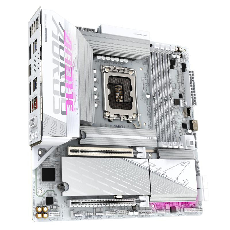 GIGABYTE B860M AORUS ELITE WF6E ICE - vue 3