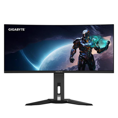 GIGABYTE Moniteur de jeu courbé OLED WQHD MO34WQC2 de 34" - 3440 x 1440, 240Hz, 0.03ms, KVM, 250 cd/m², FreeSync Premium Pro, DisplayHDR True Black 400, HDMI 2.1, Displayport 1.4 - vue 2