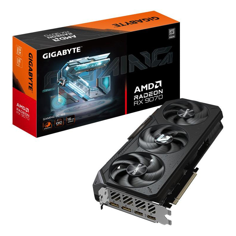 GIGABYTE Radeon RX 9070 GAMING OC 16G Carte Graphique - 16 Go GDDR6, 256 bits, PCI-E 5.0, 2700 MHz Fréquence du C?ur, 2 x DisplayPort, 2 x HDMI, GV-R9070GAMING OC-16GD