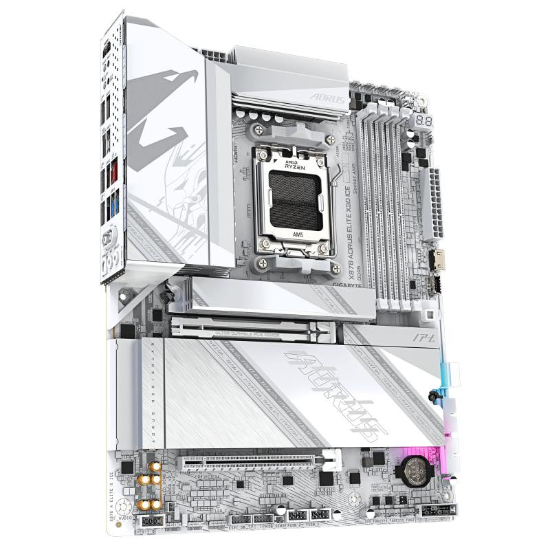 GIGABYTE X870 A ELITE X ICE - X870 X3D - vue 3