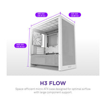NZXT H3 Flow (2025) micro-ATX Mid-tower Case - All White Color - vue 2
