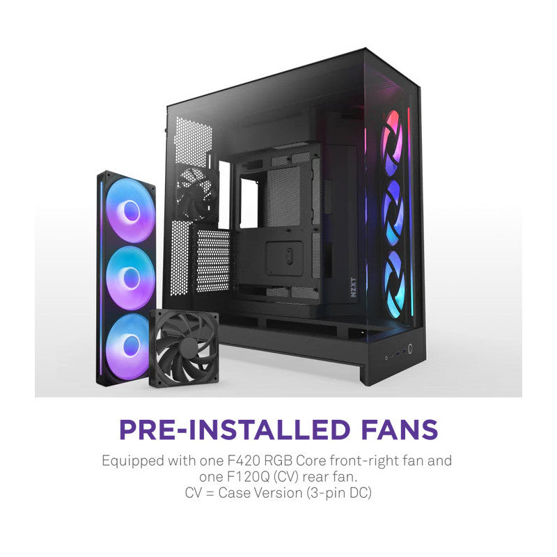 NZXT H9 Flow RGB (CM-H92FB-R1) Dual-Chamber Mid-Tower Case w/ RGB Fans - - vue 3