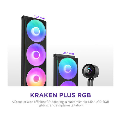 NZXT Kraken Plus RGB 240 Processeur Refroidisseur de liquide tout-en-un 12 cm Noir - vue 2