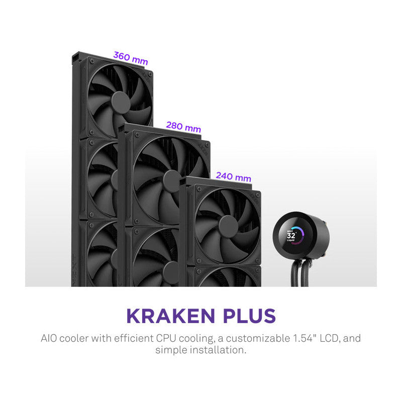 NZXT Kraken Plus 240 Processeur Refroidisseur de liquide tout-en-un 12 cm Noir - vue 2