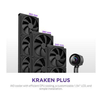 NZXT Kraken Plus 240 Processeur Refroidisseur de liquide tout-en-un 12 cm Noir - vue 2
