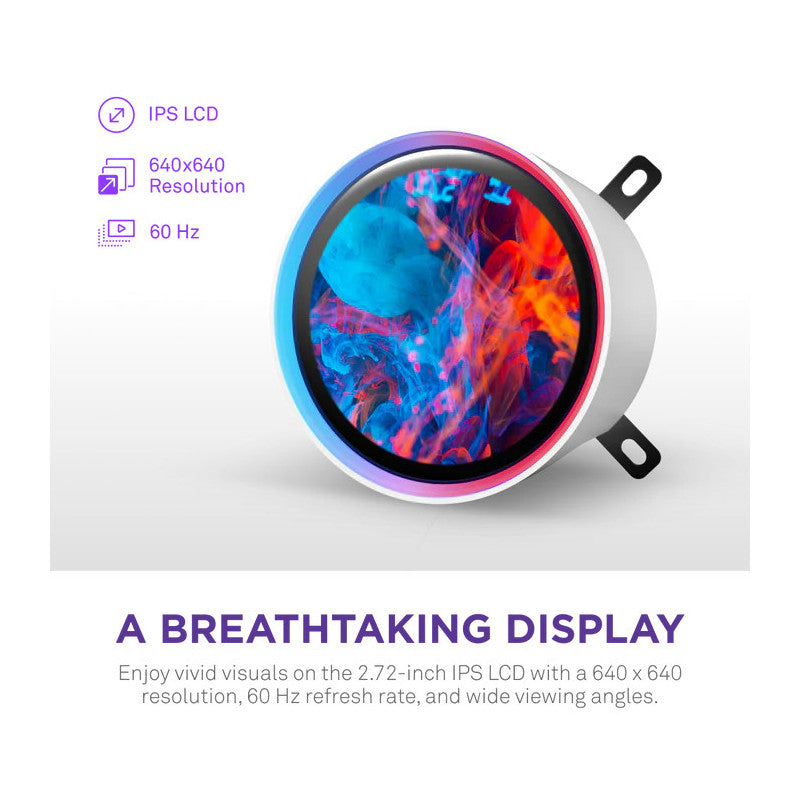 NZXT Kraken Elite 420 RGB Processeur Refroidisseur de liquide tout-en-un 14 cm Blanc 1 pièce(s) - vue 3
