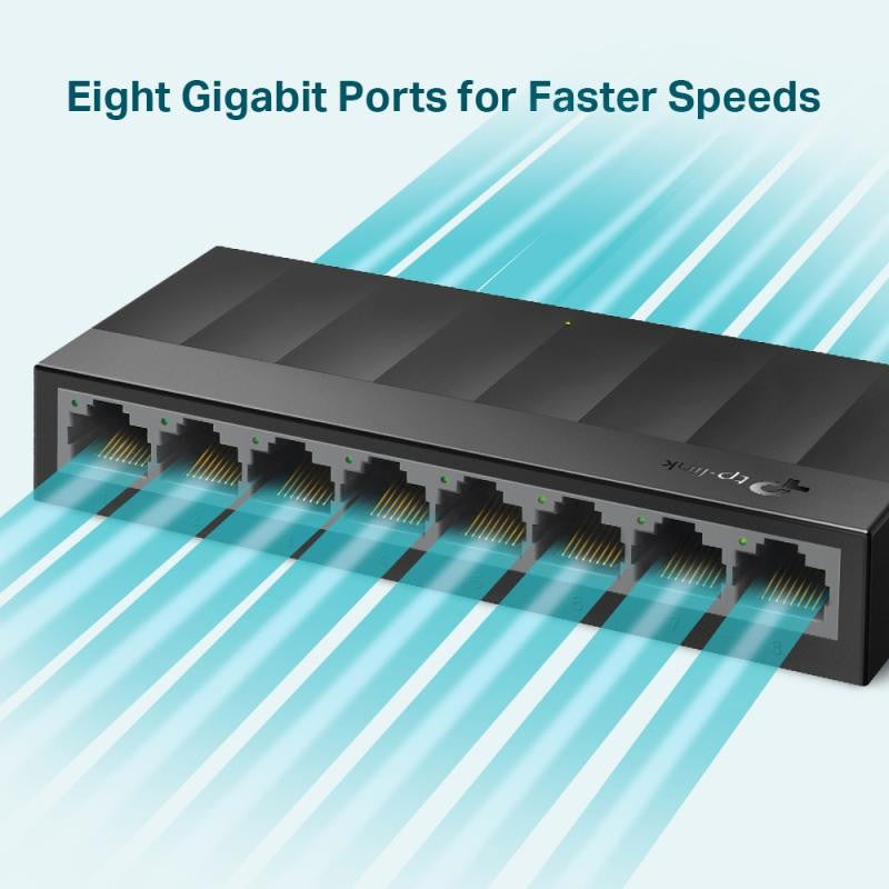 TP-LINK LS1008G - Switch de bureau 8 ports Gigabit - 10/100/1000 Mbps - vue 3