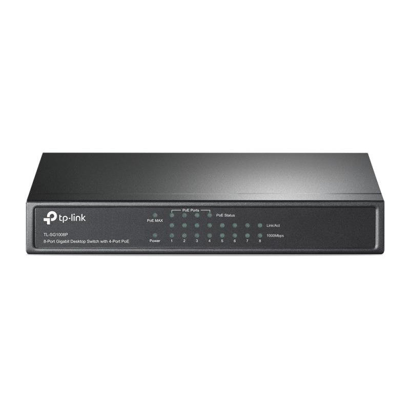 TP-Link TL-SG1008P Géré Gigabit Ethernet (10/100/1000) Connexion Ethernet, supportant l'alimentation via ce port (PoE) Gris - vue 2