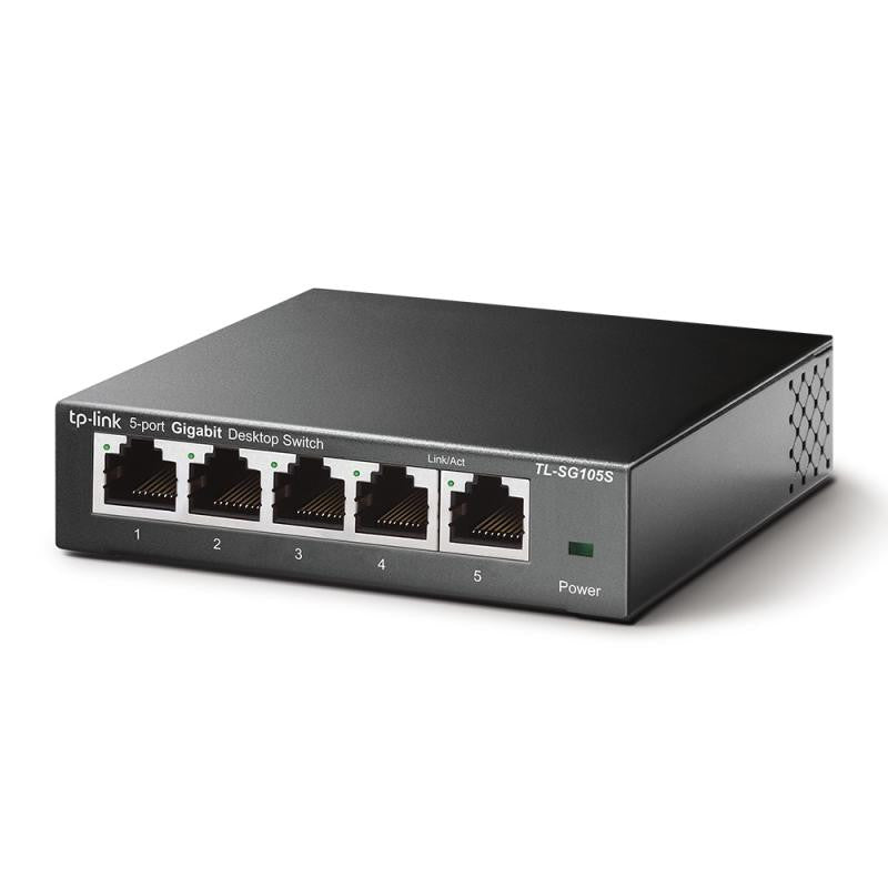 TP-Link TL-SG105S - Switch de bureau 5 ports Gigabit - Boîtier métal - vue 2